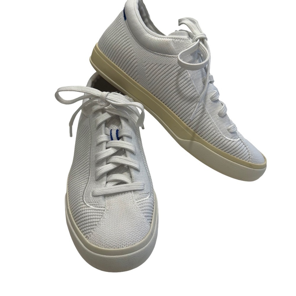 Rothy's Women's The Lace Up Bright White Knit Low Top Sneakers Shoes Size 7